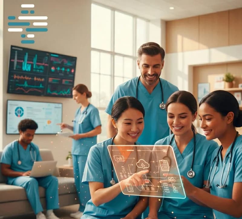 Healthcare professionals collaborating